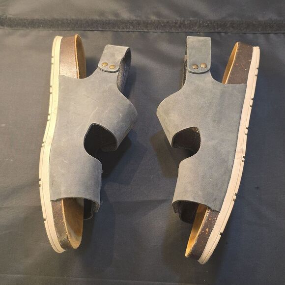 PLAKTON LEATHER VELCRO WOMENS ESPADIDRILLES WEDGE SANDAL - Picture 13 of 16